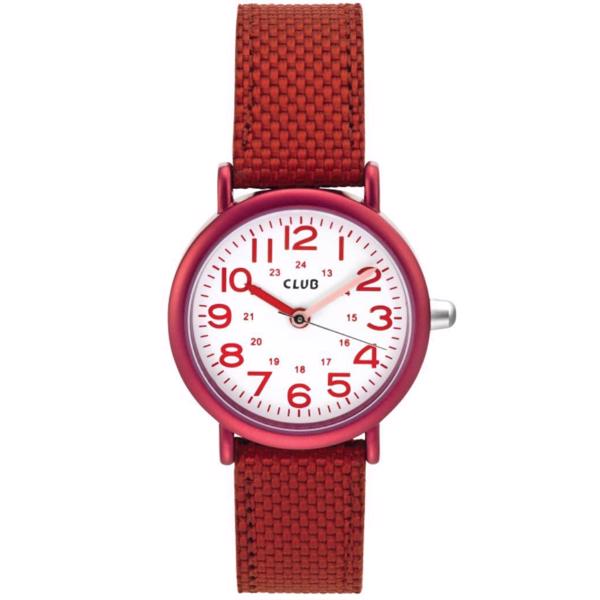Club colour canvas ip rødt stål quartz pige ur, model A56536R0A