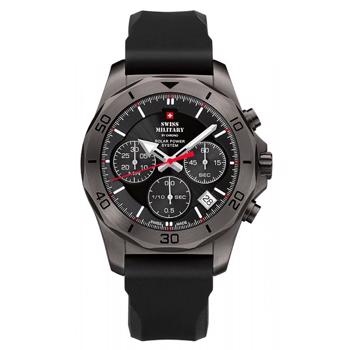 Swiss Military By Chrono  PVD coated stål solor power quartz herre ur, model SMS34072.07