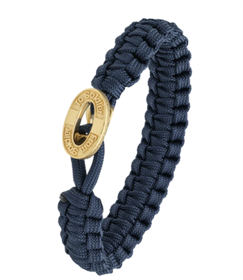 Blåt From Soldier to Soldier armbånd – råt design med oxideret forgyldt lås