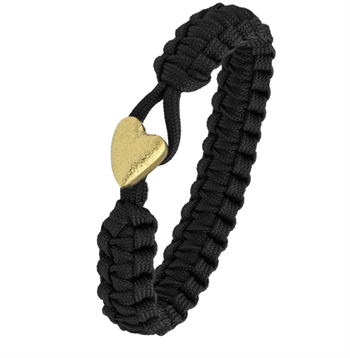 Sort From Soldier to Soldier armbånd – råt design med Soldier forgyldt Heart lås