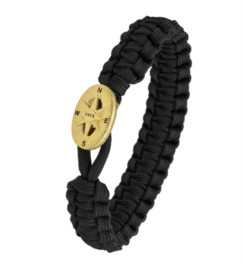 Sort From Soldier to Soldier armbånd – råt design med Soldier forgyldt kompas lås