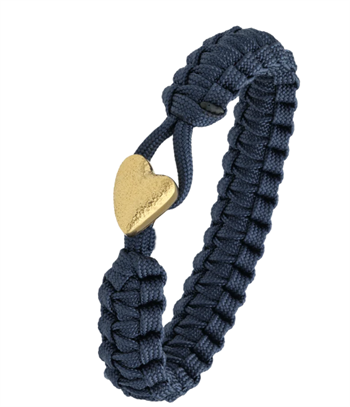 Blåt From Soldier to Soldier armbånd – råt design med Heart forgyldt lås