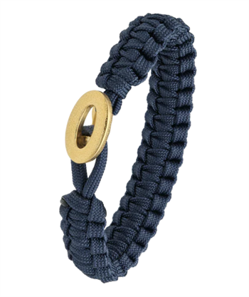 Blåt From Soldier to Soldier armbånd – råt design med børstet forgyldt lås