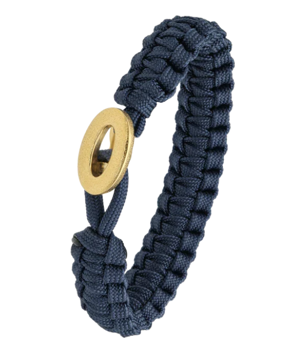 Blåt From Soldier to Soldier armbånd – råt design med børstet forgyldt lås
