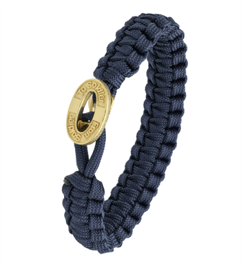 Blåt From Soldier to Soldier armbånd – råt design med Soldier forgyldt lås