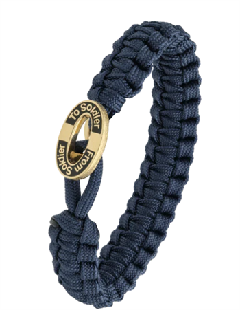 Blåt From Soldier to Soldier armbånd – råt design med Soldier forgyldt lås