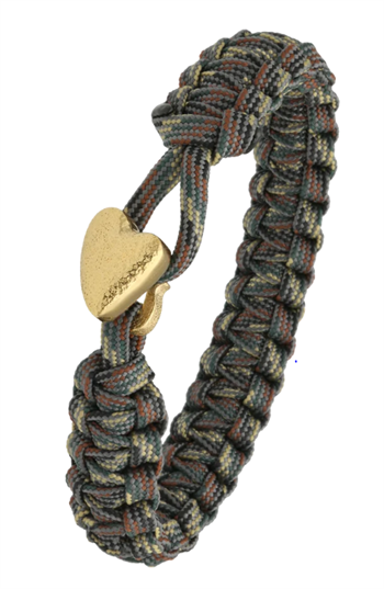 Camouflage From Soldier to Soldier armbånd – råt design med Soldier Hjerte forgyldt lås