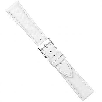 Romenta Urrem i hvid Saffiano skind føres i 14-20mm