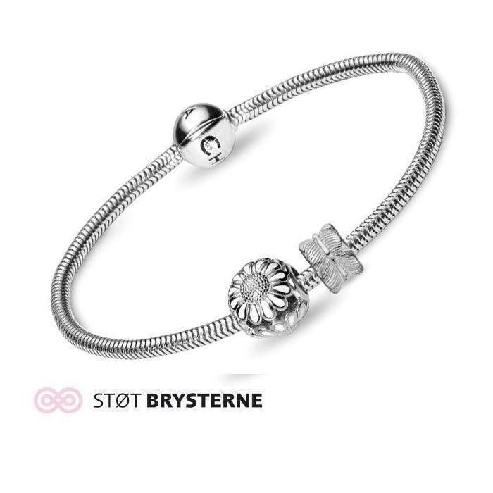 Image of Sølv armbånd fra Christina Design London med sølv STØT BRYSTERNE marguerit