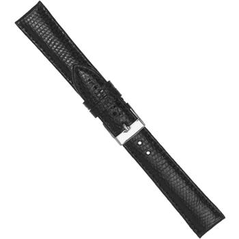 Model R0618-01-8, Urrem i sort ægte firben med syning føres i 12-20mm, her 8 mm hos Urskiven.dk