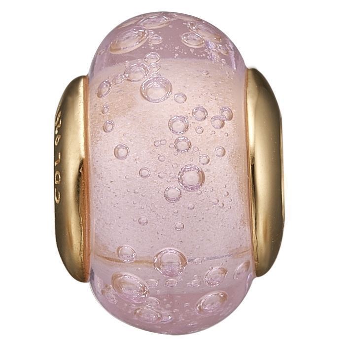 623-G172, Christina Collect forgyldt sølv pink kugle charm til sølvarmbånd, Bubbly Globe med blank overflade, 623-G172