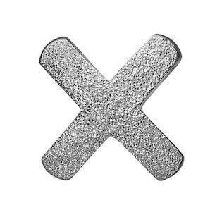 Christina Collect sølv matteret kryds charm til sølvarmbånd, Make your Mark med rustik overflade, model 623-S146