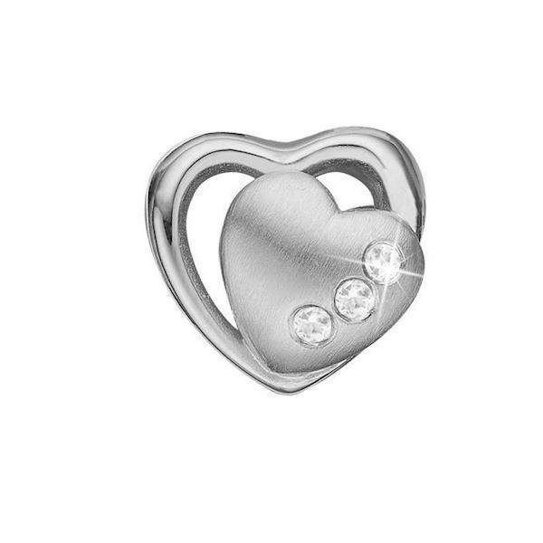 Image of Christina Collect Petite 2-hearts dbl hjerte charm til sølvarmbånd, model 623-S162