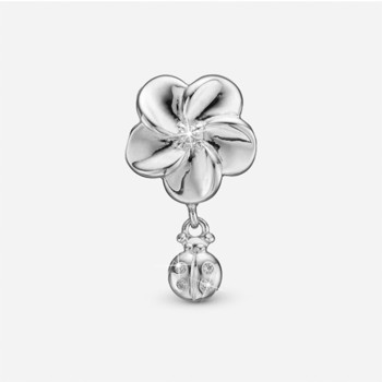 Christina Collect Flower & Ladybird charm til 6 mm læderarmbånd, model 630-S263