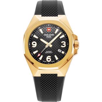 Swiss Alpine Military Typhoon Forgyldt stål quartz herre ur, model 7005.1817