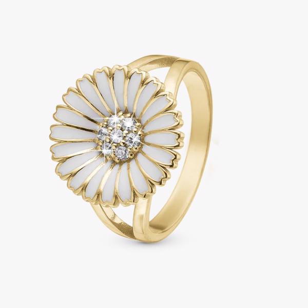 Urskiven.dk har dit  Fingerring med smuk marguerite med sten fra Christina Watches