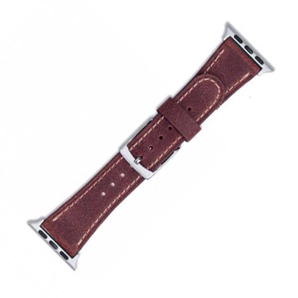 mørkebrun kerne læder urrem til Apple Watch i 38 mm