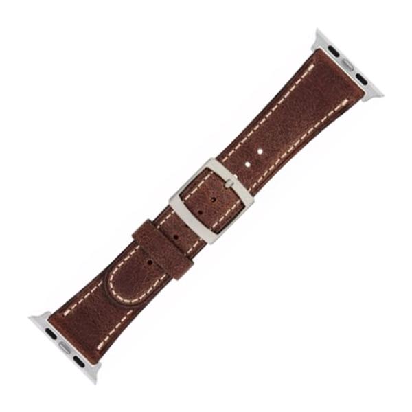 mørkebrun kerne læder urrem til Apple Watch i 42 mm