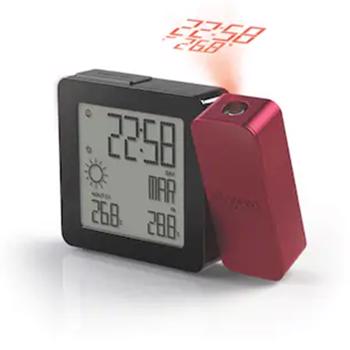 Oregon  Sort plast Radiokontrolleret quartz Vække ur, model BAR368P-BU-Red
