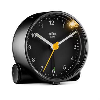 Braun Classic sort plast lydløst quartz Vækkeur ur, model BC01B