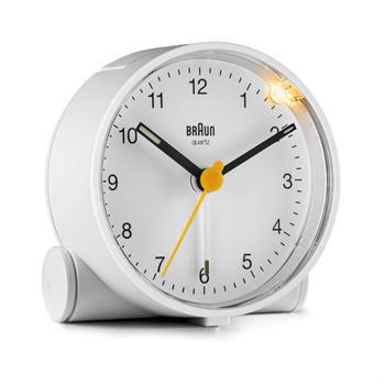 Braun Classic hvid plast lydløst quartz Vækkeur ur, model BC01W