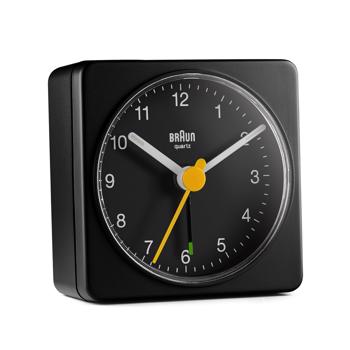 Braun Classic sort plast lydløst quartz Rejse vækkeur ur, model BC02B