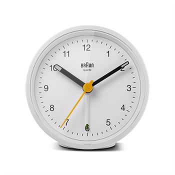 Braun Classic Hvid plast lydløst quartz Vækkeur ur, model BC12W