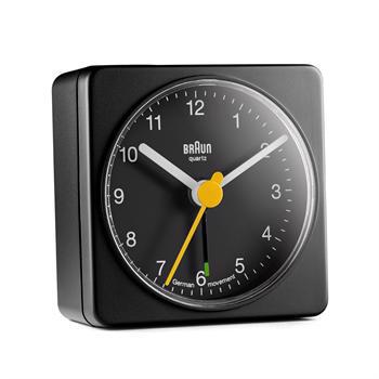 Braun Classic sort plast lydløst quartz Vækkeur ur, model BNC002BKBK