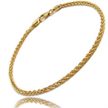 Hvede - 14 kt guld - armbånd bredde 1,3 mm og 17 cm