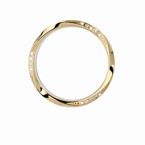Christina Design London Collect Forgyldte Wave Top Ring med 15 hvide safirer