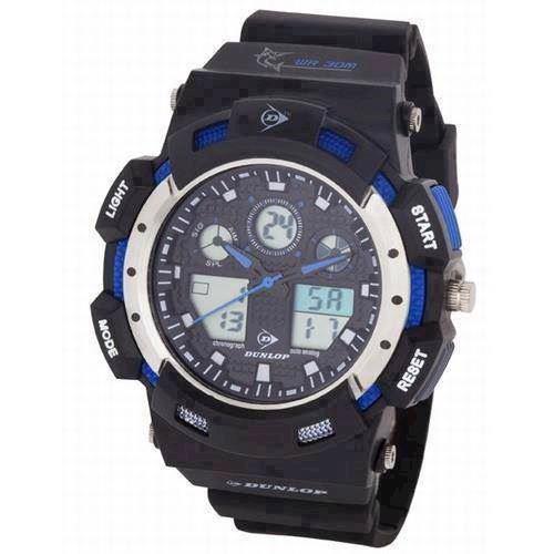 Dunlop  sort plast quartz Herre ur, model DUN-266-G03