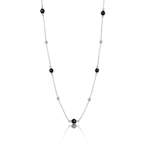 Smuk halskæde i sølv med sort onyx fra Blicher Fuglsang