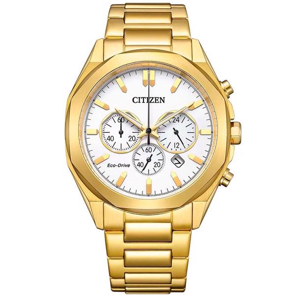 Citizen Chronograph Forgyldt stål ECO Drive Quartz Herre ur, model CA4592-85A