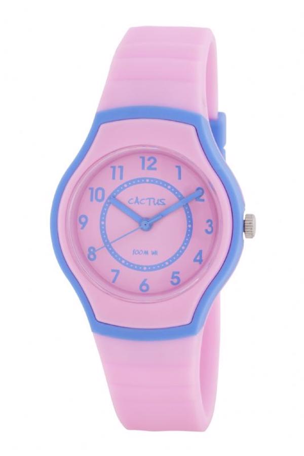 Cactus  Pink og blåt Quartz Pige ur, model CAC-101-M05