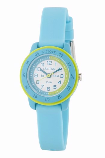 Cactus  Lyseblå og grøn Quartz Pige / Drenge ur, model CAC-95-M04