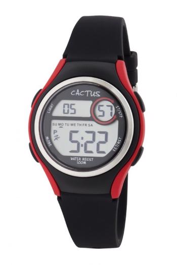 Cactus  Sort og rødt silikone Quartz Drenge ur, model CAC-99-M01
