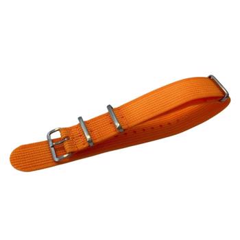 Model CNATO-OR-RIB-20, Orange ribbed nato urrem, 20 mm hos Urskiven.dk