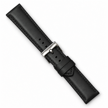 Søgaard Kraftig sort lammeskinds urrem Daniel Wellington style, 18-22 mm, her 22 mm