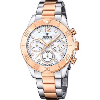 Festina Ladies Boyfriend Forgyldt stål og stål quartz dame ur, model F20605/1