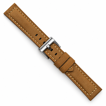 Søgaard Marina cognac nubuck urrem med hvide syninger fra Fluco, 20-24 mm