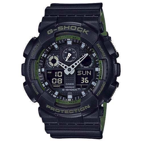 Image of Casio G-Shock mat sort resin med stål quartz multifunktion (5081) Herre ur, model GA-100L-1AER