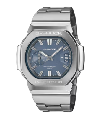 Casio G-Shock GMC-2500D-1A2ER herreur med stållænke og blå skive