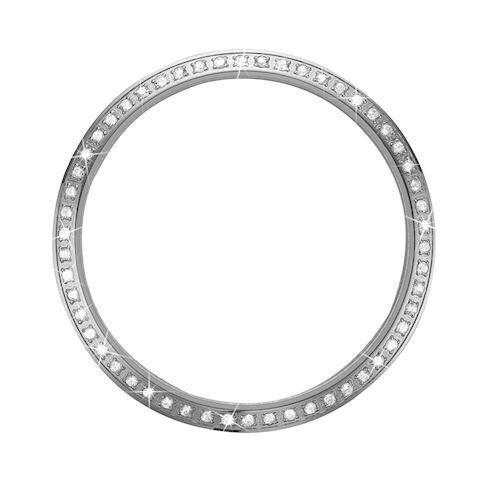 Christina Design London Collect sølv Top Ring med 60 hvide safirer, Ø 38 mm