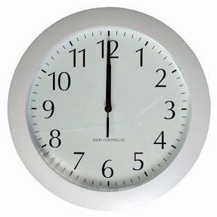 Væg ure hård plast radio kontrolleret quartz ur med klarer tal, Ø 30 cm