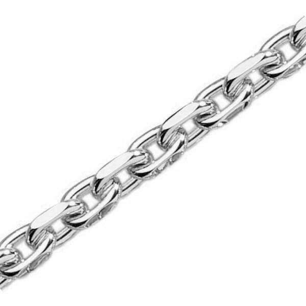 Anker facet halskæde i massivt 925 sterling sølv, Tråd 0,5 mm / bredde ca 1,4 mm og længde 100 cm