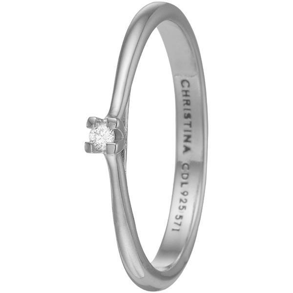 Model 6.1.A-53, klassisk solitaire ring med 0,03 ct labgrown diamant hos Guldsmykket.dk