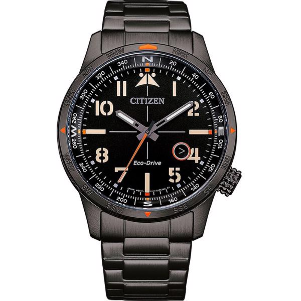 Citizen Ecodrive sport Pilot PVD Coated stål Eco-Drive Quartz Herre ur, model BM7555-83E