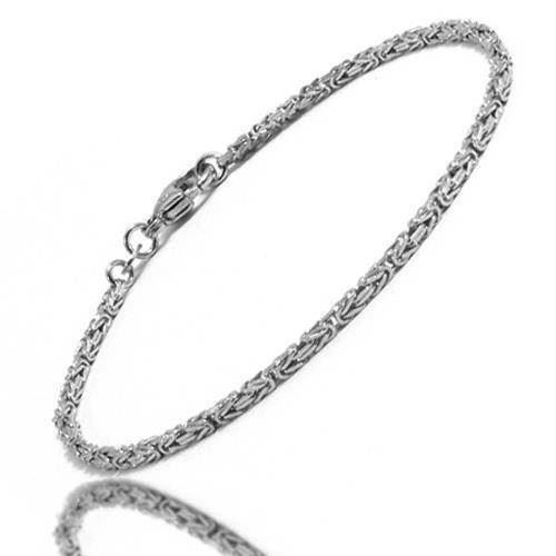 Kongekæde i massivt 925 sølv - halskæde 2,4 mm længde 60 cm