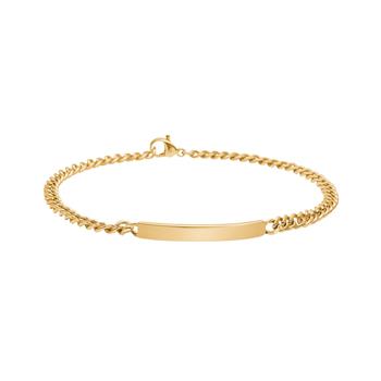 SON armbånd stål med plade 19cm IP gold, fra Son of Noa