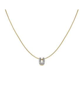 Rosefield Pave Letter U Necklace JNMUG-J1093, fra Rosefield